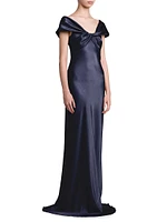 Twisted Silk-Blend Satin Gown