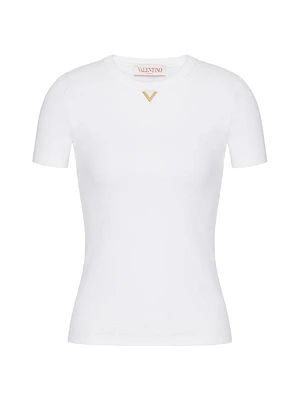 Ribbed Cotton T-Shirt