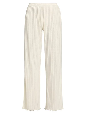 Pointelle Rib-Knit Pants
