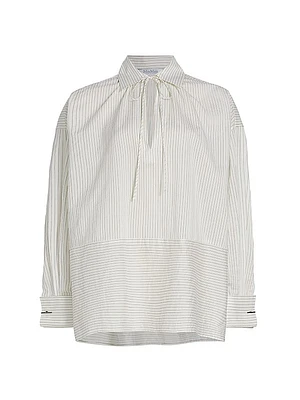 Saletta Striped Cotton & Silk Top