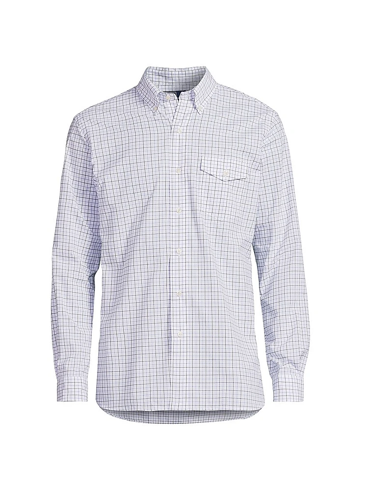 Checked Cotton Button-Down Shirt