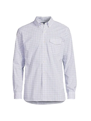Checked Cotton Button-Down Shirt