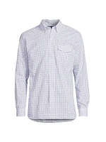 Checked Cotton Button-Down Shirt