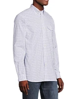 Checked Cotton Button-Down Shirt