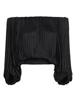 Sienna Pleated Off-The-Shoulder Blouse