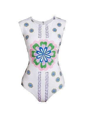 Bella Floral Cut-Out One-Piece Swimsuit