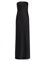 Satin Bias Strapless Gown