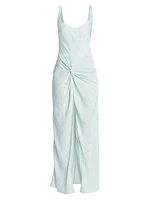Jacquard Twist Waist Cocktail Dress