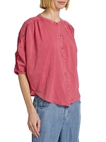 Fiorella Button-Front Blouse