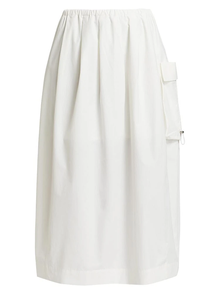 Sartorial Rawness Cotton-Blend Midi-Skirt