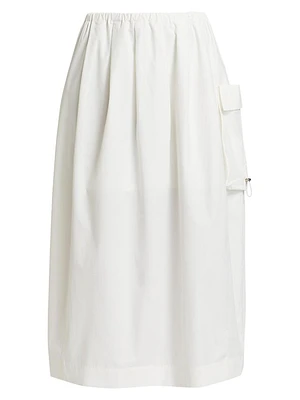 Sartorial Rawness Cotton-Blend Midi-Skirt