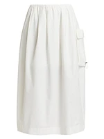 Sartorial Rawness Cotton-Blend Midi-Skirt
