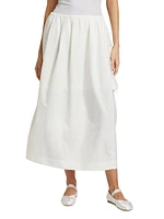 Sartorial Rawness Cotton-Blend Midi-Skirt