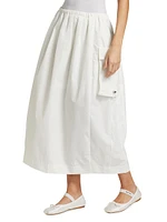 Sartorial Rawness Cotton-Blend Midi-Skirt