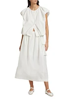 Sartorial Rawness Cotton-Blend Midi-Skirt