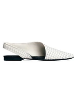Asymmetric Leather Slingback Flats