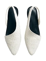 Asymmetric Leather Slingback Flats