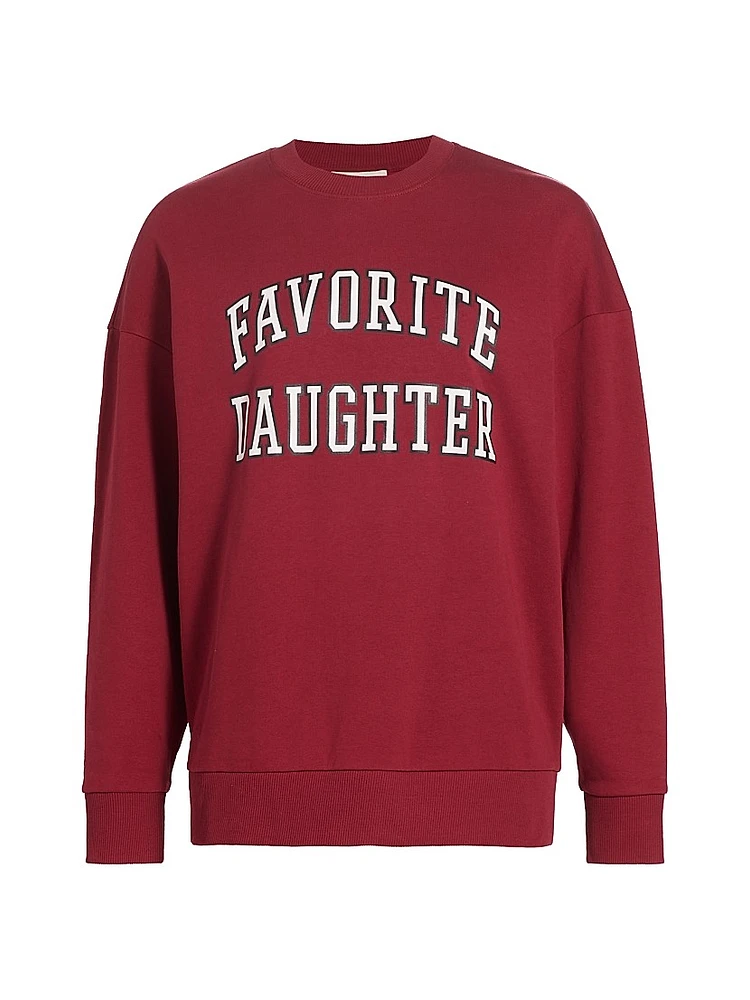 Collegiate Oversized Logo Cotton-Blend Sweatshirt