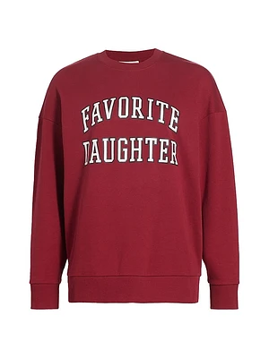 Collegiate Oversized Logo Cotton-Blend Sweatshirt