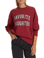 Collegiate Oversized Logo Cotton-Blend Sweatshirt