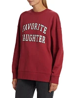 Collegiate Oversized Logo Cotton-Blend Sweatshirt