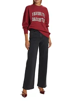 Collegiate Oversized Logo Cotton-Blend Sweatshirt