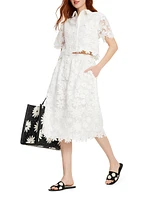 Floral Lace Midi-Skirt