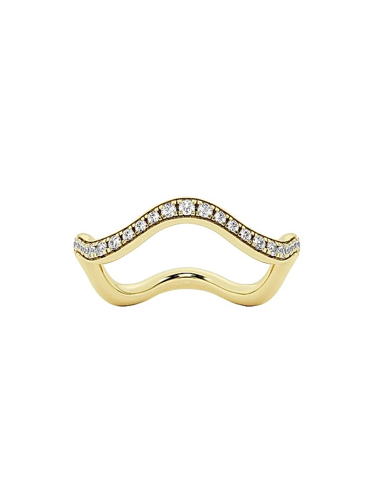14K Yellow Gold & 0.37 TCW Lab-Grown Diamond Wavy Eternity Ring