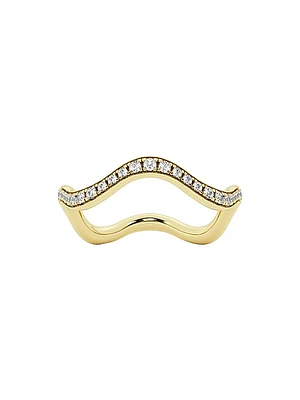 14K Yellow Gold & TCW Lab-Grown Diamond Wavy Eternity Ring