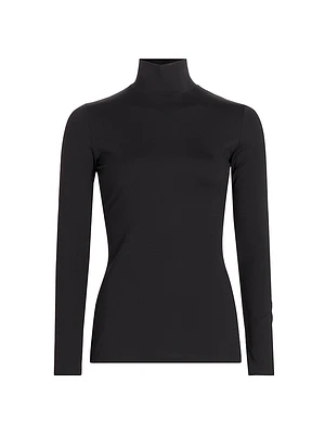 Mock Turtleneck Long-Sleeve Top
