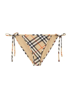 Check Side-Tie Bikini Bottoms