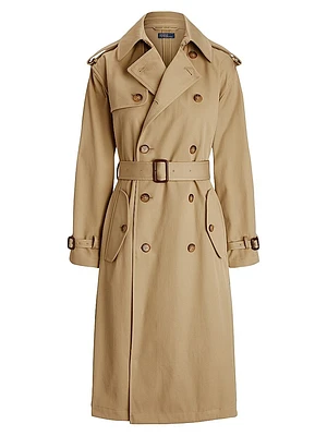 Twill Double-Breasted Trench Coat