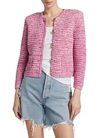 Cotton-Blend Knit Cropped Jacket