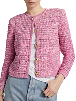 Cotton-Blend Knit Cropped Jacket