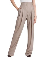 Straight-Leg Wool-Blend Voile Pants