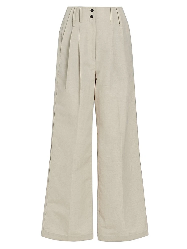 Sack Wide-Leg Wool-Blend Trousers