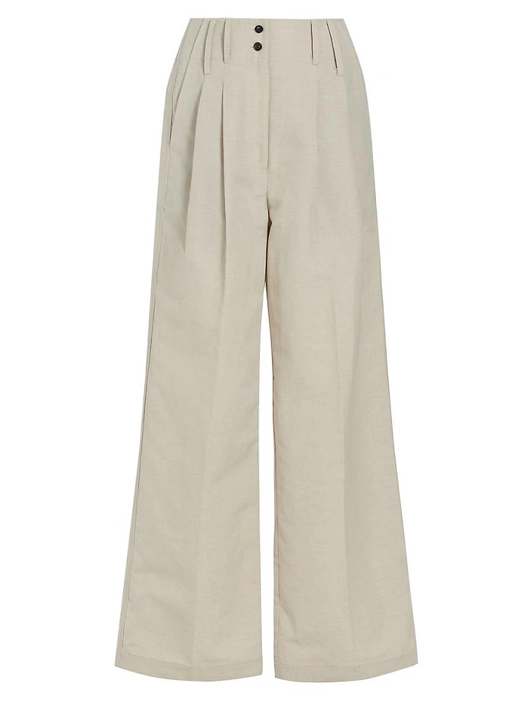 Sack Wide-Leg Wool-Blend Trousers