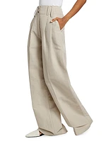 Sack Wide-Leg Wool-Blend Trousers