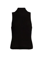 Sonia Rib-Knit Mock Turtlneck Sweater Vest