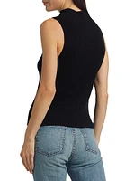 Sonia Rib-Knit Mock Turtlneck Sweater Vest