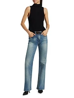 Sonia Rib-Knit Mock Turtlneck Sweater Vest