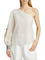 Tish Eyelet One-Shoulder Top