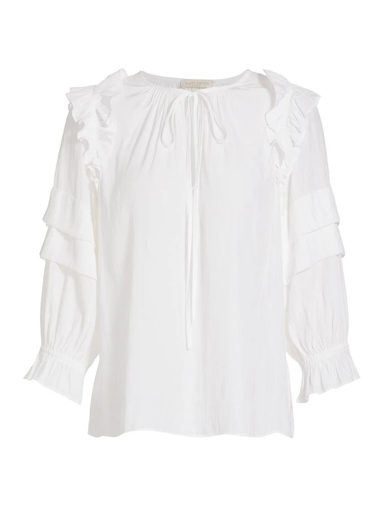 Samira Ruffle-Trim Blouse
