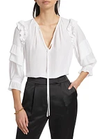 Samira Ruffle-Trim Blouse