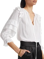 Samira Ruffle-Trim Blouse