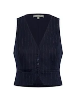 The Favorite Pinstriped Crop Vest