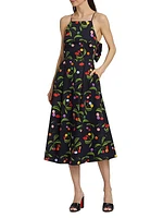 Goreti Printed Cotton Midi-Dress