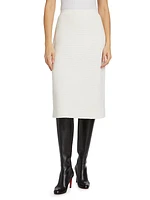 Mat Stitch Wool Midi-Skirt