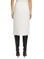 Mat Stitch Wool Midi-Skirt