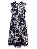 Becci Floral Open-Back Midi-Dress